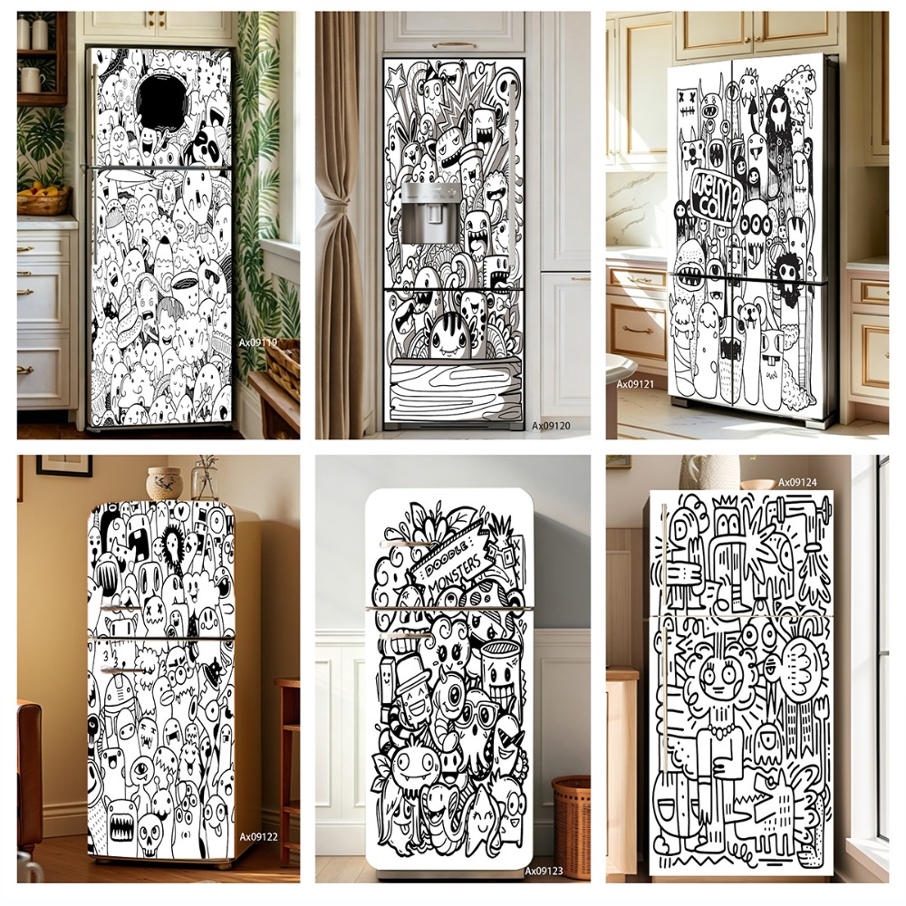 Black‑White Line Art Doodle Mo - Full Cover Adhesive 评论和价格