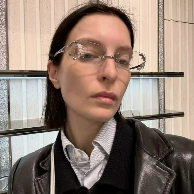 Vintage Rimless Square Star Gl - Anti Blue Light Film 评论和价格