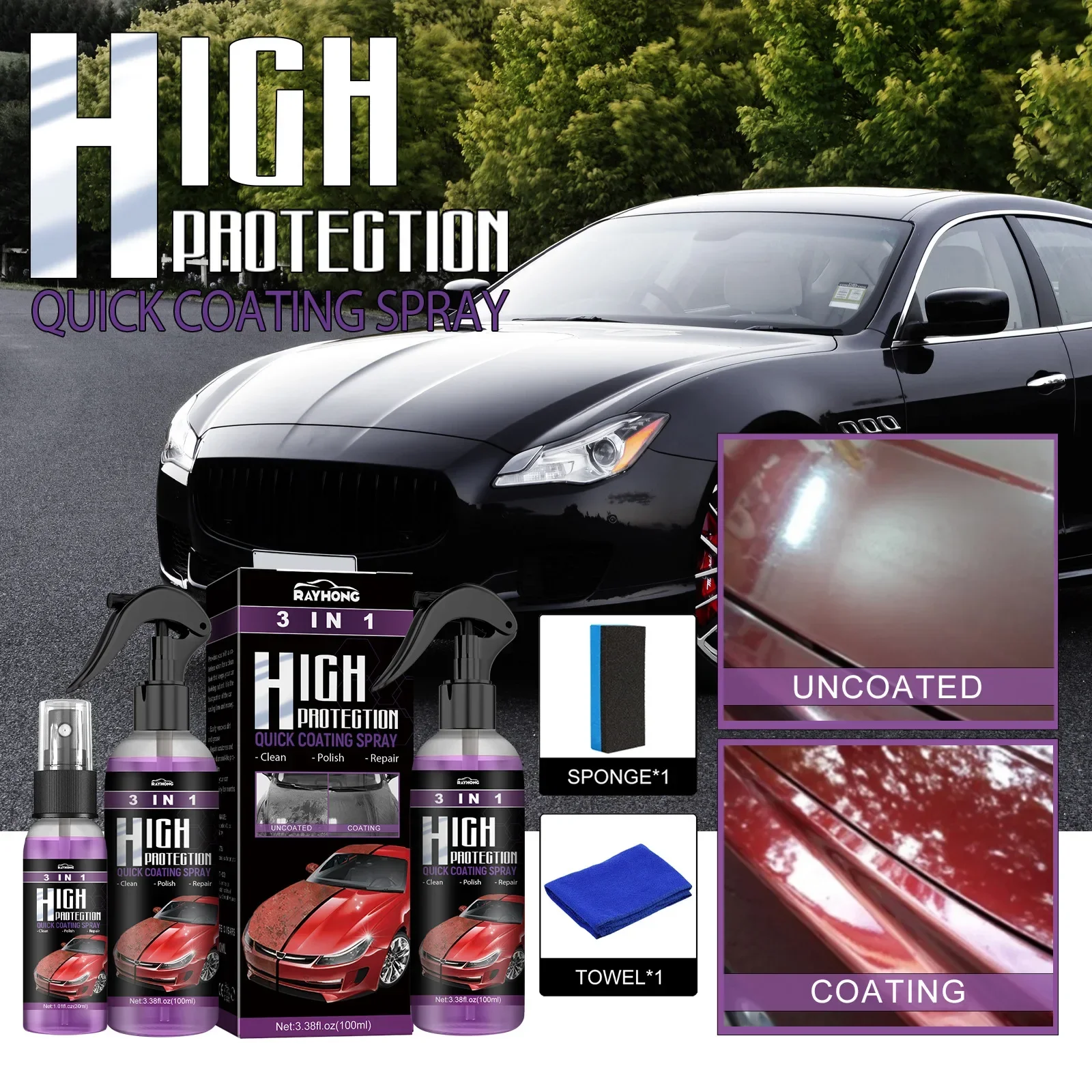3 In 1 Car Ceramic Nano Coatin - Nano Liquid Coating 评论和价格