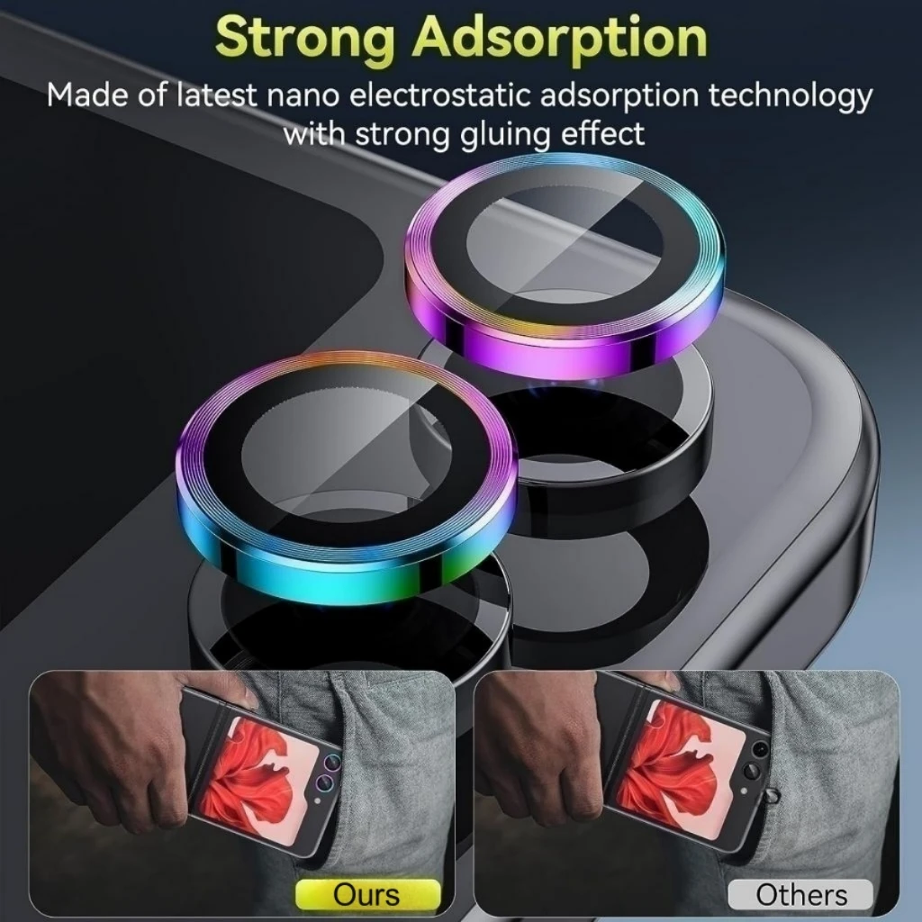 Metal Camera Lens Protector Fo - Tempered Glass Screen 9H 评论和价格